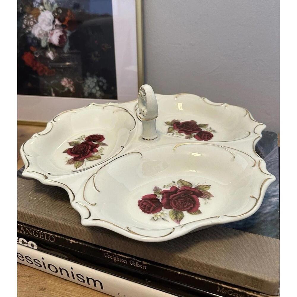 Formalities by Baum Bros Victorian Rose Serving Dish Catch All Tray Cottagecore